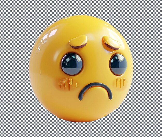 PSD interesting crying face isolated on transparent background