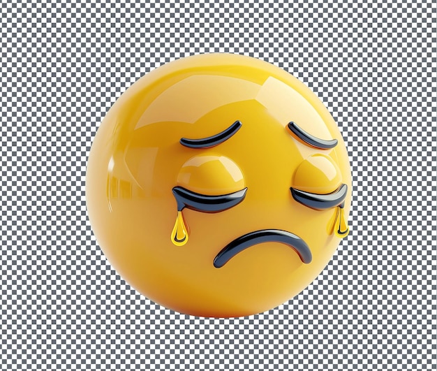 PSD interesting crying face isolated on transparent background