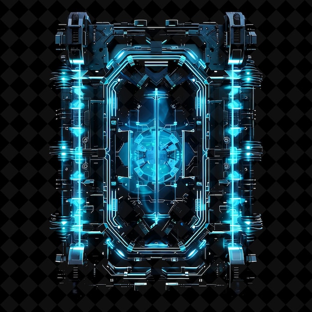 Intergalactic Space Station Gate With Alien Technology and S PNG Y2K Shape Neon Color Collection