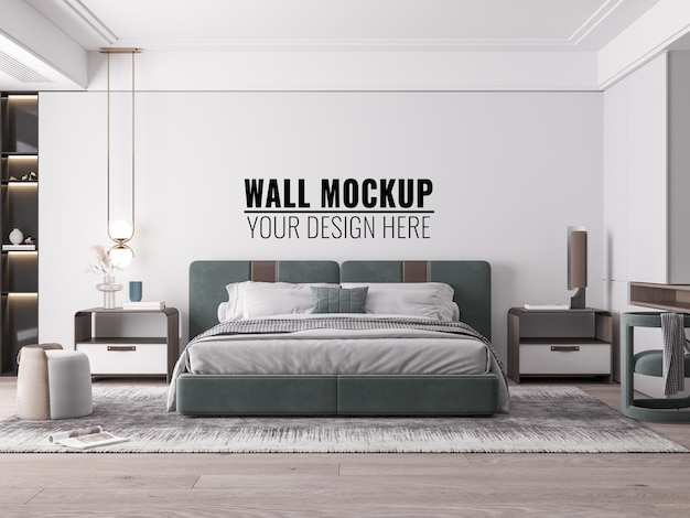 Interior Bedroom Wall Mockup