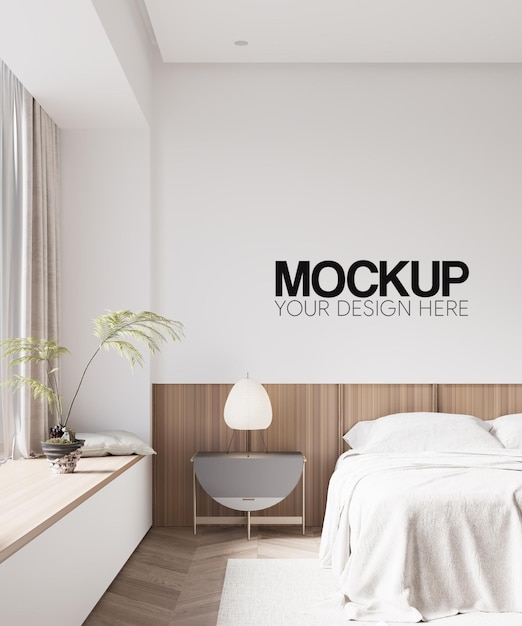 Interior Bedroom Wall Mockup