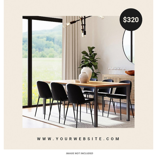 Interior Design Modern Furniture instagram post template psd design