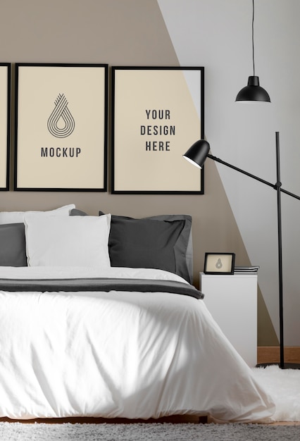 Interior design with minimal mock-up frames