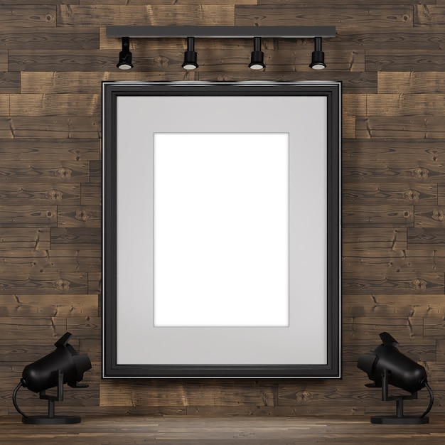 Interior design with mockup frames