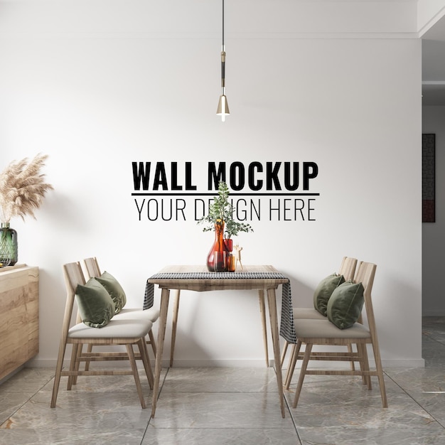 Interior Dining Room Wall Mockup