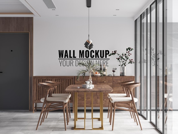 Interior Dining Room Wall Mockup