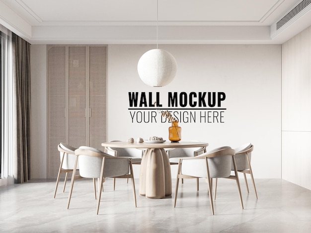 Interior Dining Room Wall Mockup