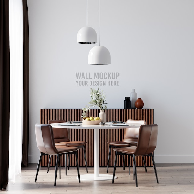 Interior Dining Room Wallpaper Mockup