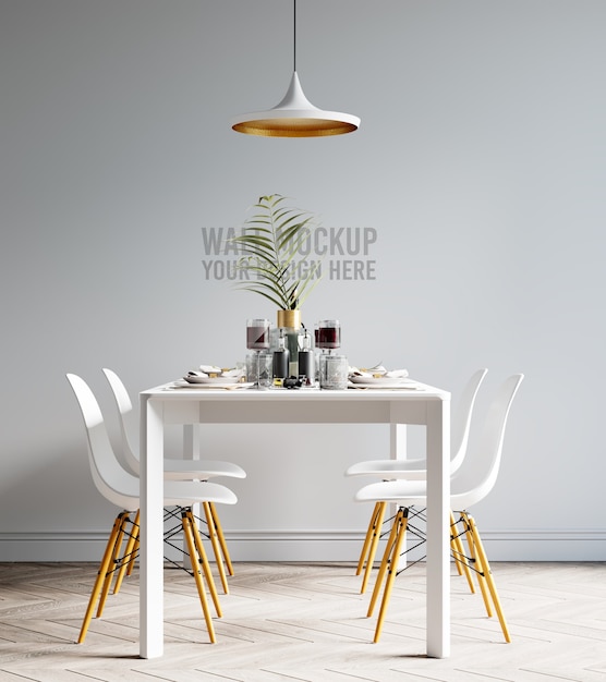 Interior Dining Room Wallpaper Mockup