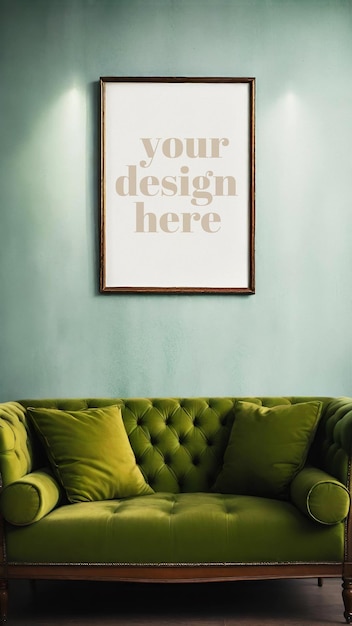 Interior frame mockup psd template with realistic rendering for poster artwork display