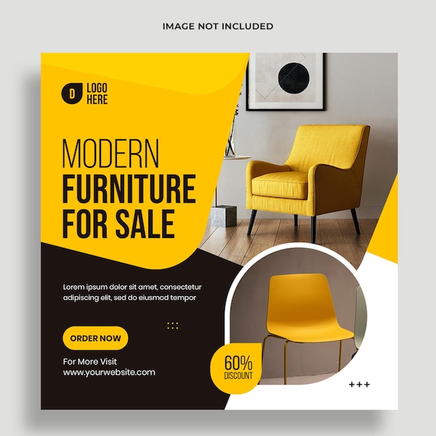 Interior furniture sale instagram post and web banner premium psd