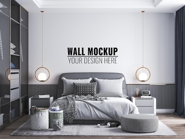 Interior Kids Room Wallpaper Background Mockup