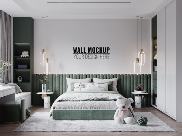 Interior Kids Room Wallpaper Mockup