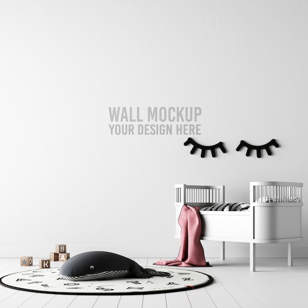 Interior Kids Room Wallpaper Mockup