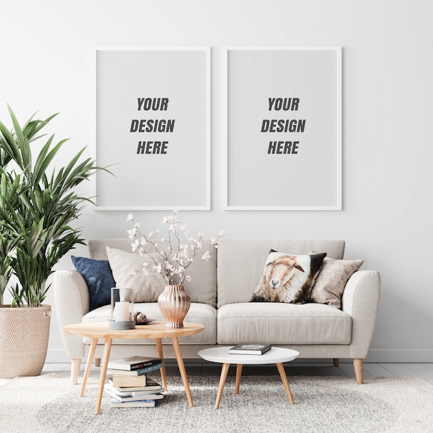 Interior Living Room Frame Mockup