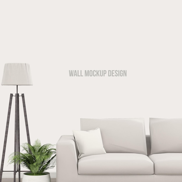 Interior living room mockup with sofa