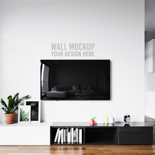 Interior Living Room Wall Background Mockup