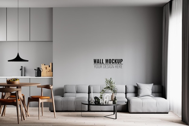 Interior Living Room Wall Mockup