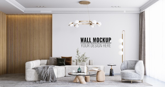 Interior Living Room Wall Mockup