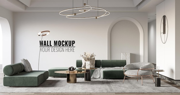 Interior Living Room Wall Mockup