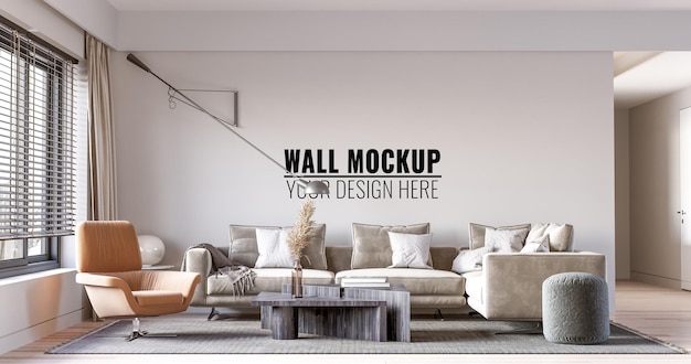 Interior Living Room Wall Mockup