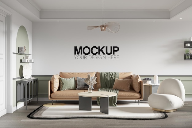 Interior Living Room Wall Mockup