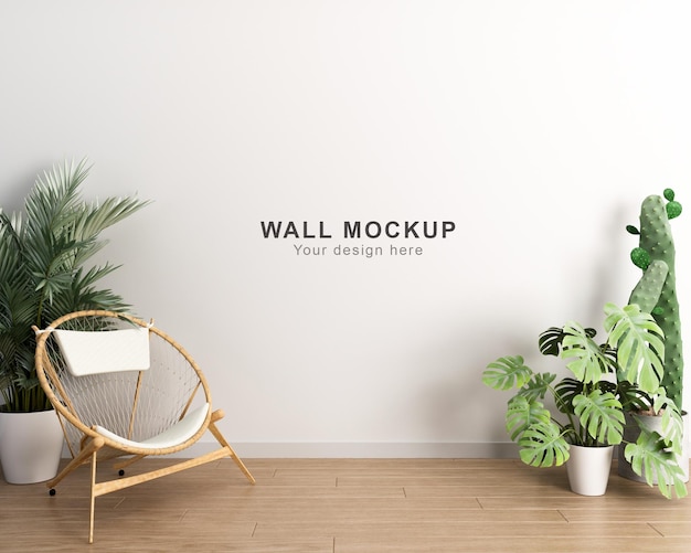 Interior living room wall mockup