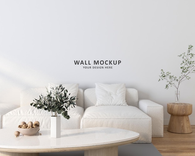 Interior living room wall mockup