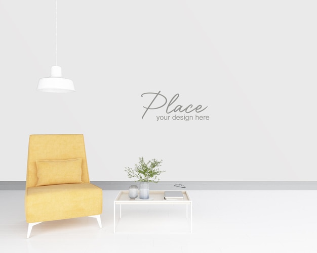 Interior living room wall mockup