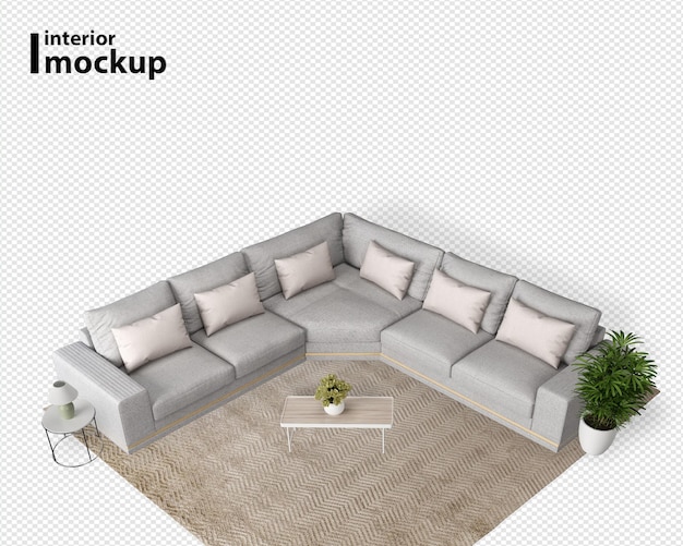 Interior mockup 3d rendering