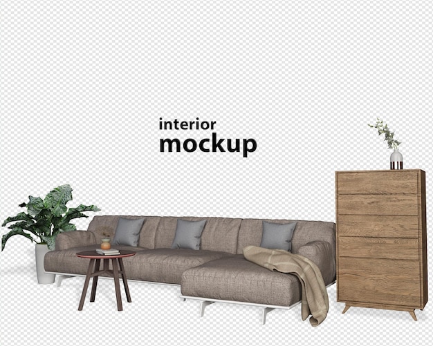 interior mockup 3d rendering