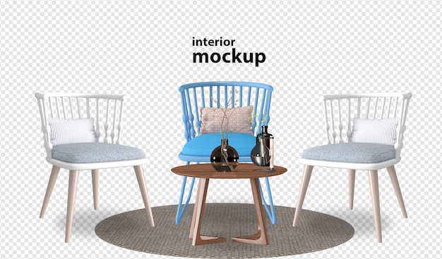 interior mockup rendering isolated