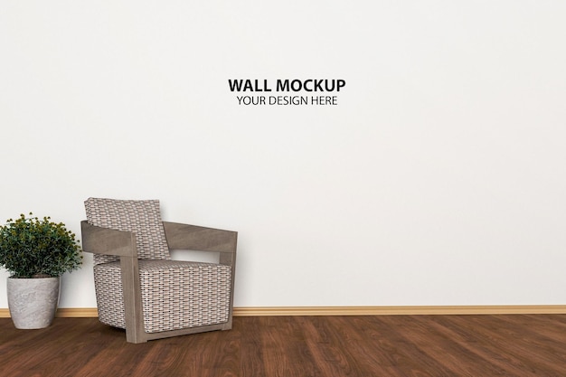 Interior modern living room wall mockup