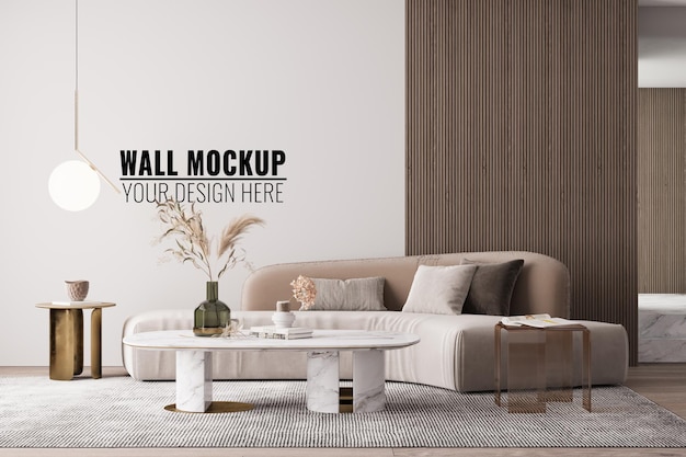 Interior Modern Living Room Wall Mockup