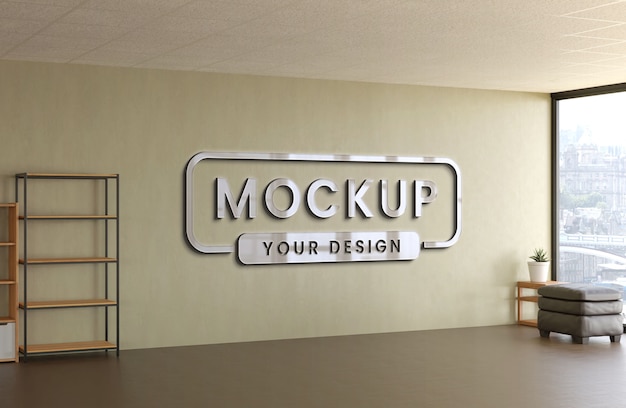 Interior office logo mockup