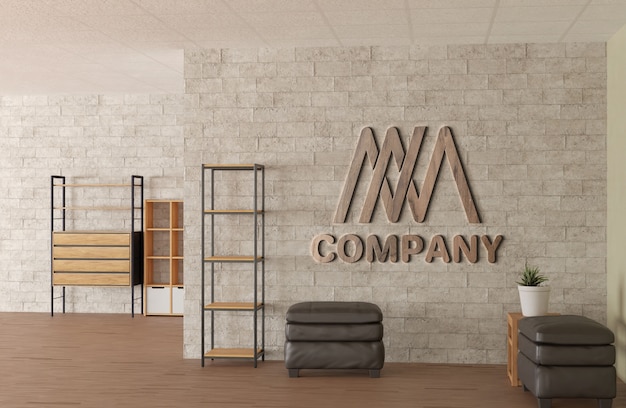 Interior office logo mockup