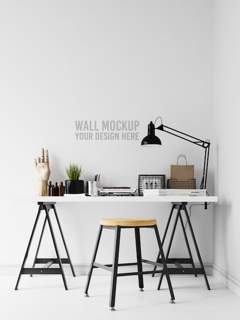 Interior Workspace Wall Mockup