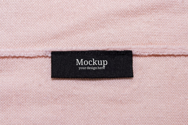 PSD internal label mockup on fabric