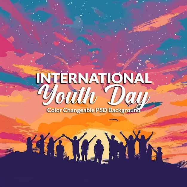 Internation Youth Day Background in PSD file