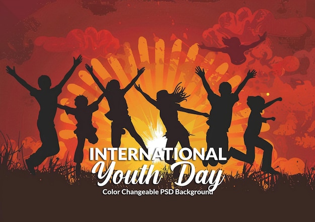 Internation Youth Day Background in PSD file