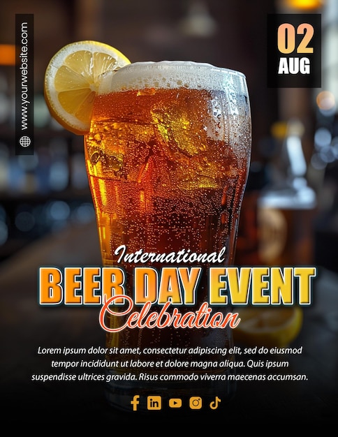 International beer day night and day party flyer DJ bash invitation template