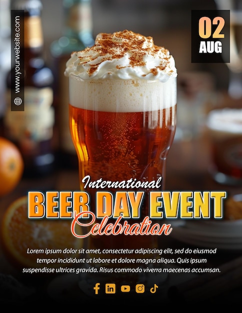 International beer day night and day party flyer DJ bash invitation template