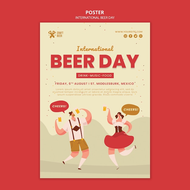 International beer day print template