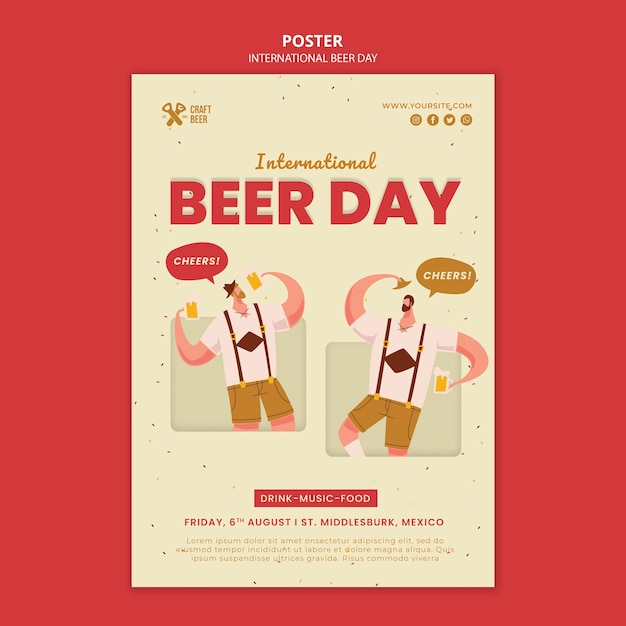 International beer day print template