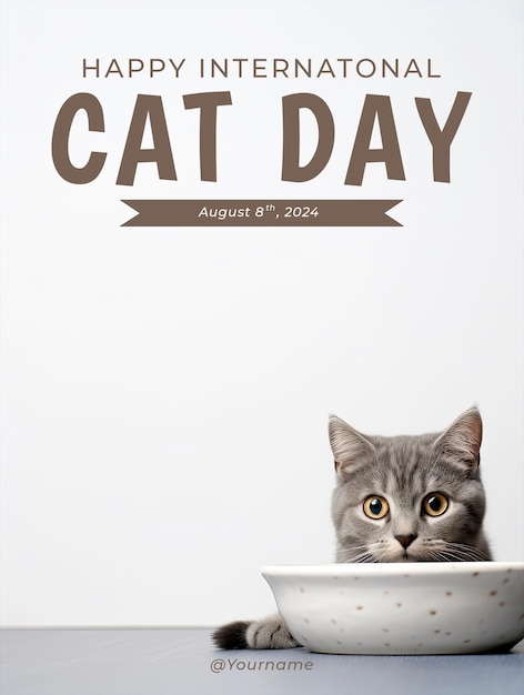 an international cat day poster