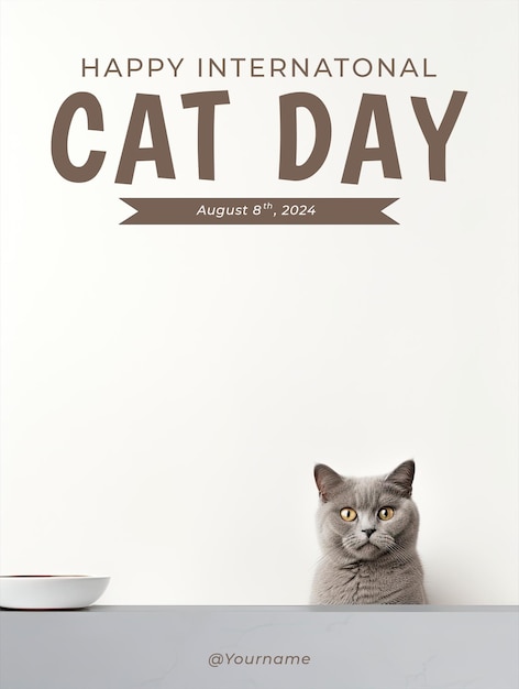 an international cat day poster