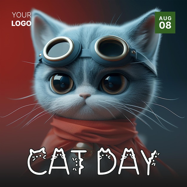 International Cat Day Social media Poster