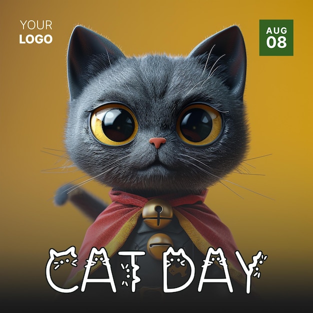 International Cat Day Social media Poster