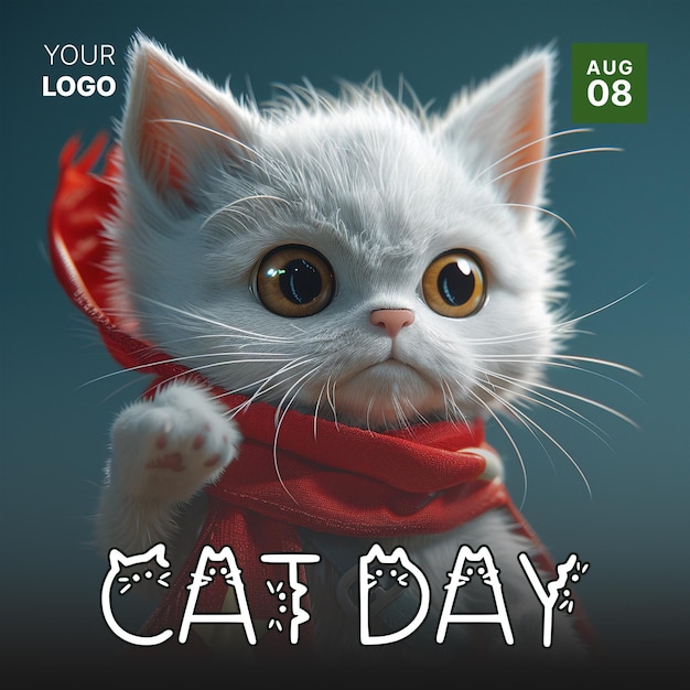 International Cat Day Social media Poster