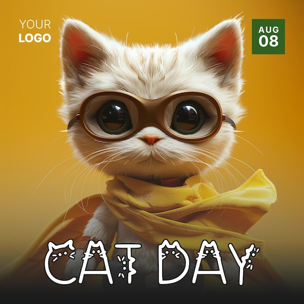 International Cat Day Social media Poster